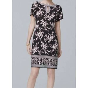 White House Black Market  floral print knit shift dress size small